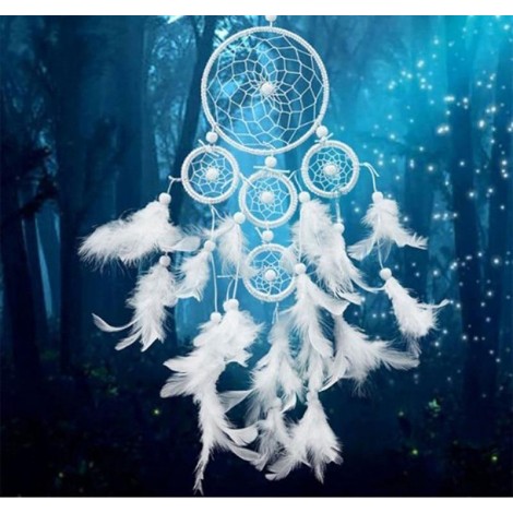 White Dream Catcher 5D DIY Paint By Diamond Kit