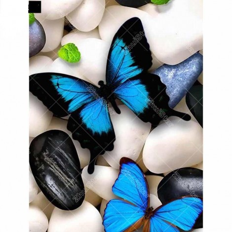 Blue butterfly 5D DIY Paint By Diamond Kit