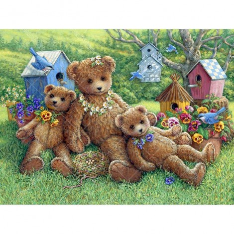 Bear & Bird 5D DIY Paint By Diamond Kit