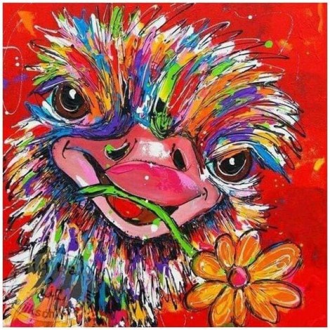 Colorful Ostrich 5D DIY Paint By Diamond Kit
