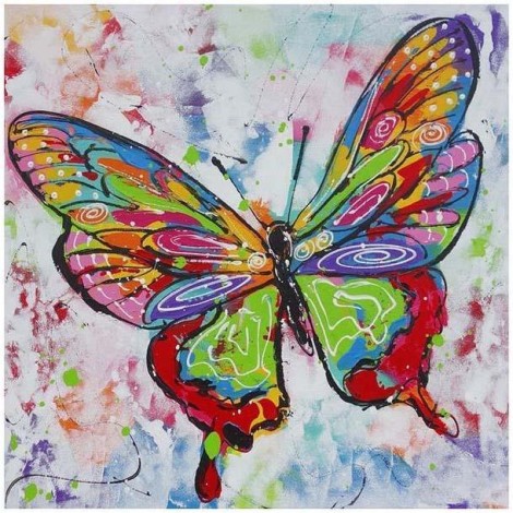 Watercolour Butterfly 5D DIY Paint By Diamond Kit