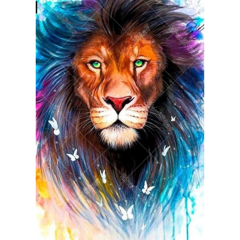 Colorful Lion 5D DIY Paint By Diamond Kit