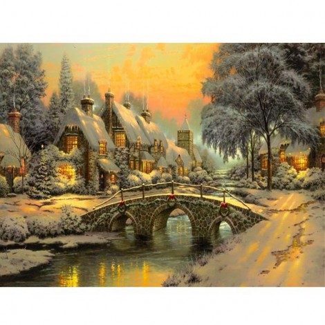 Snowy Village - Christmas 5D DIY Paint By Diamond Kit