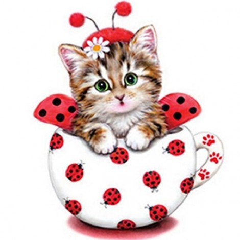 Beetle Cartoon cat 5D DIY Paint By Diamond Kit