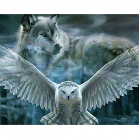 Wolf and Eagle 5D DIY Paint By Diamond Kit