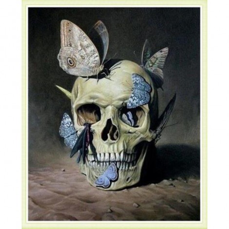Skull & The Butterflies 5D DIY Paint By Diamond Kit