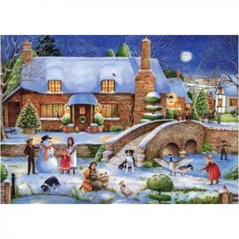 Scenic Winter Town 5D DIY Paint By Diamond Kit