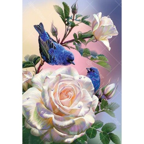 Flowers & Birds 5D DIY Paint By Diamond Kit