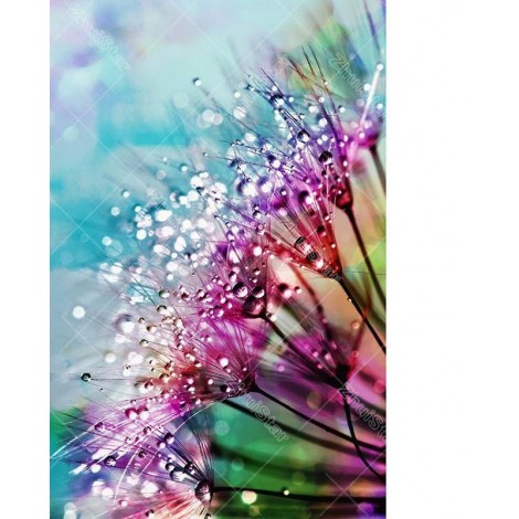 Water Drops Colored Flower 5D DIY Paint By Diamond Kit
