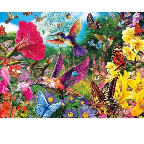 Birds & Flowers 5D DIY Paint By Diamond Kit