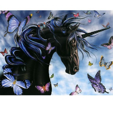 Black Unicorn 5D DIY Diamond Painting