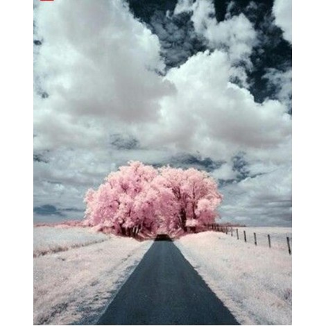 Pink Trees 5D DIY Paint By Diamond Kit