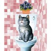 Cat & Toilet 5D DIY Paint By Diamond Kit