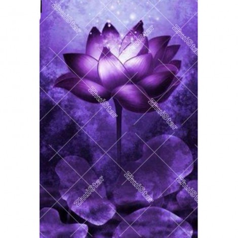 A purple flower 5D DIY Paint By Diamond Kit