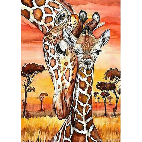Two Giraffes 5D DIY Paint By Diamond Kit