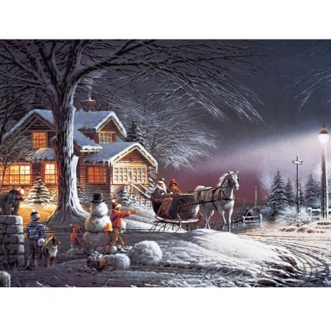 Christmas Snow Landscape 5D DIY Paint By Diamond Kit
