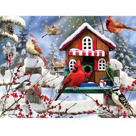Snow Bird's Nest 5D DIY Paint By Diamond Kit