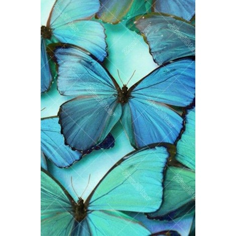 Blue Butterfly 5D DIY Paint By Diamond Kit
