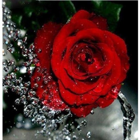 Water Droplet Rose 5D DIY Paint By Diamond Kit