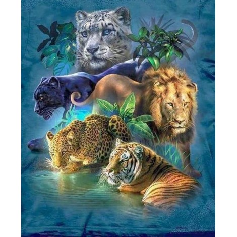 Cats of The Jungle 5D DIY Paint By Diamond Kit