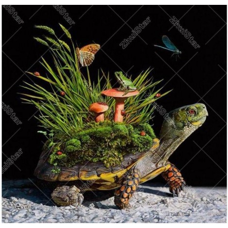 Turtle Flower 5D DIY Paint By Diamond Kit