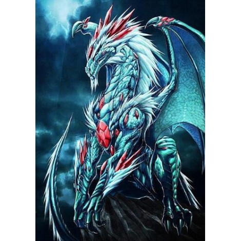 Blue Ice Dragon 5D DIY Paint By Diamond Kit
