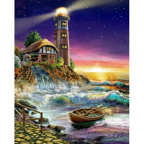 Seaside Lighthouse 5D DIY Paint By Diamond Kit