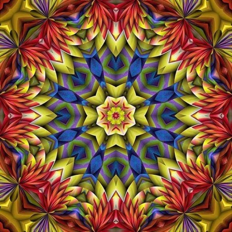 Red Religion Mandala Mosaic 5D DIY Paint By Diamond Kit