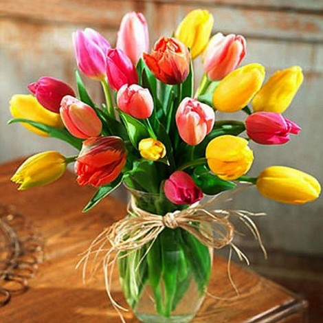 Tulips Flowers 5D DIY Paint By Diamond Kit