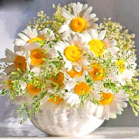Beautiful Flower Daisies 5D DIY Paint By Diamond Kit