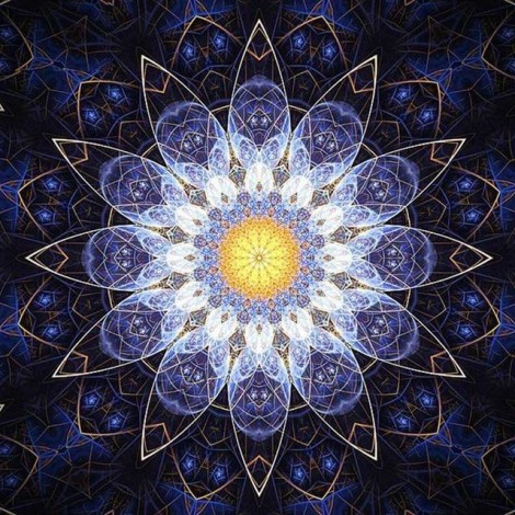 Purple And Yellow Religion Mandala 5D DIY Paint By Diamond Kit