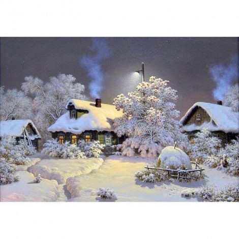 White Christmas 5D DIY Paint By Diamond Kit