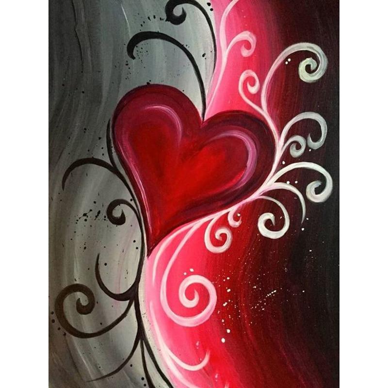 Red heart 5D DIY Pai...