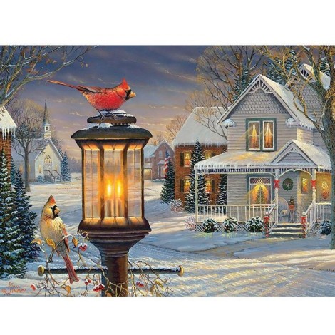 Cardinals in Winter 5D DIY Paint By Diamond Kit