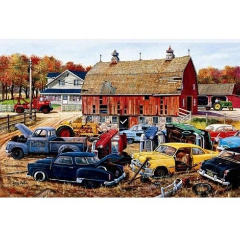 Vintage Car Garage 5D DIY Paint By Diamond Kit