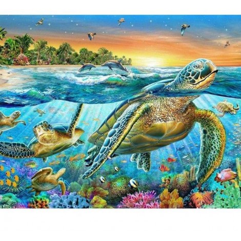 Sea Turtle 5D DIY Paint By Diamond Kit