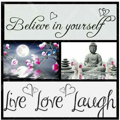 Believe In Yourself Buddah Live Love Laugh 5D DIY Paint By Diamond Kit