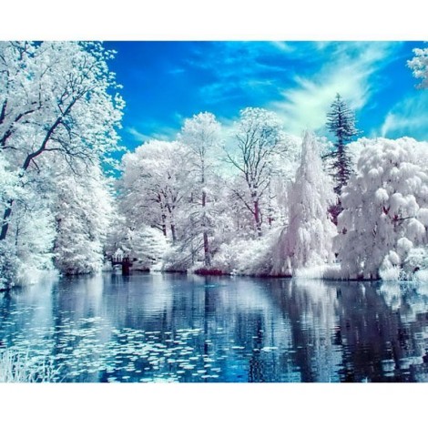 Snow Scenary  5D DIY Paint By Diamond Kit
