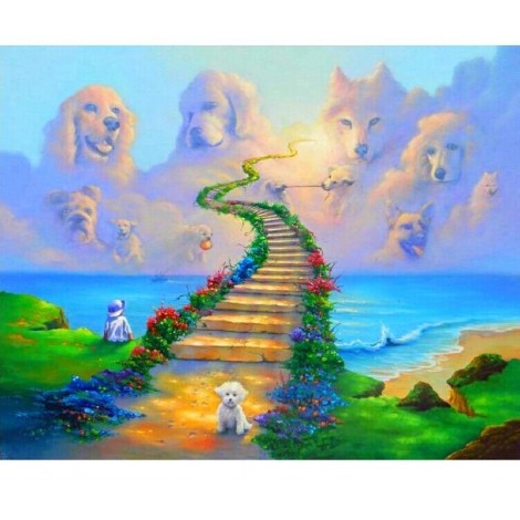 Ladder Dog 5D DIY Paint By Diamond Kit