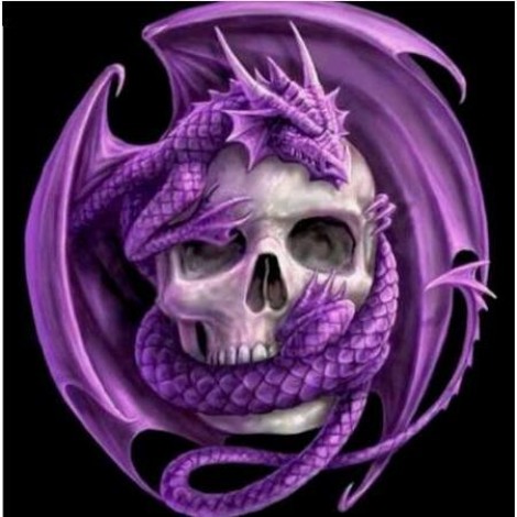 The Skull With the Dragon 5D DIY Paint By Diamond Kit