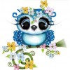 Blue Flowery Owl 5D DIY Paint By Diamond Kit