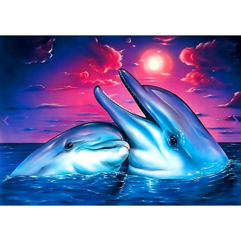 Dolphin Lovers 5D DIY Paint By Diamond Kit
