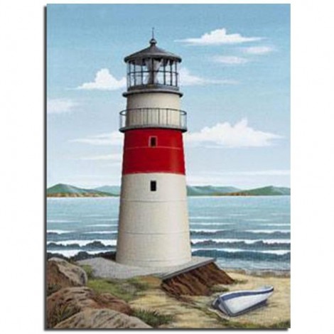 Beach Lighthouse 5D DIY Paint By Diamond Kit