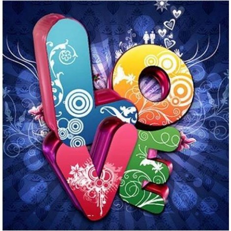 Abstract Love Sign 5D DIY Paint By Diamond Kit