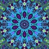 Navy Blue Religion Mandala 5D DIY Paint By Diamond Kit