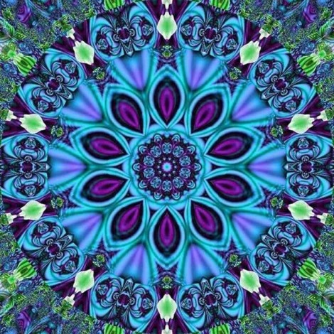 Navy Blue Religion Mandala 5D DIY Paint By Diamond Kit