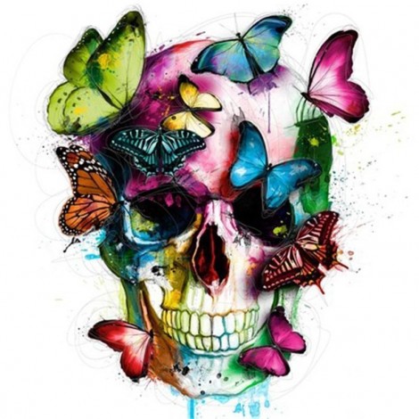 Butterfly Skull 5D DIY Paint By Diamond Kit