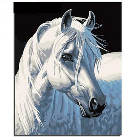 White Horse 5D DIY Paint By Diamond Kit