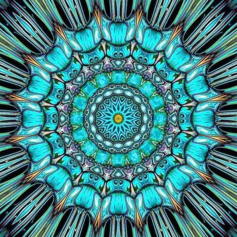 Sky Blue Religion Mandala 5D DIY Paint By Diamond Kit